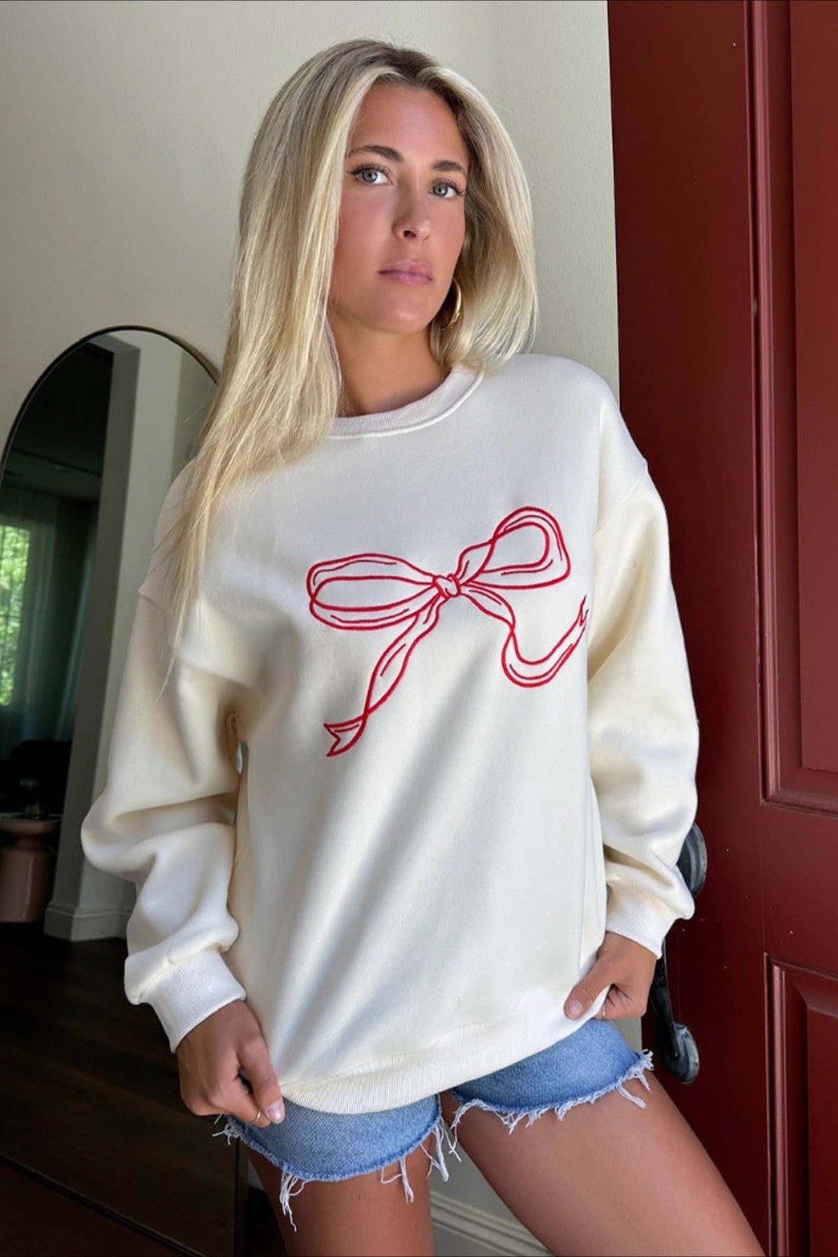 Sweet Chic Relaxed Round Neck Blouse image 4