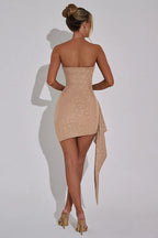 Sparkling Strapless Tie Bodycon Mini Party Dress image 9