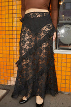 Lace Insert Bodycon Maxi Skirt image 3