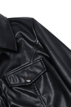 Zip-Up Faux Leather Coat image 5