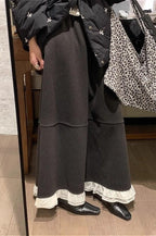 Wool Blend Ruffle High-Waisted Relaxed Skirt image 1