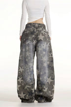 All Over Star Printed Wide Leg Jeans image 3