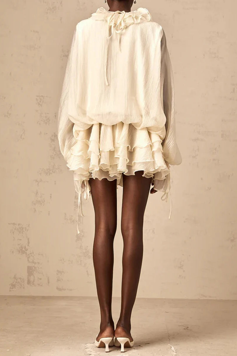 Loose Fit Folded Ruffle Boho Dress image 13