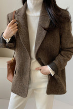 Wool Blend Solid Color Blazer image 5