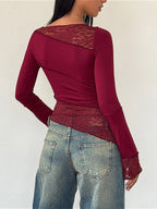 Vintage Slim Fit Floral Detail Long Sleeve Long Sleeve Tee image 3