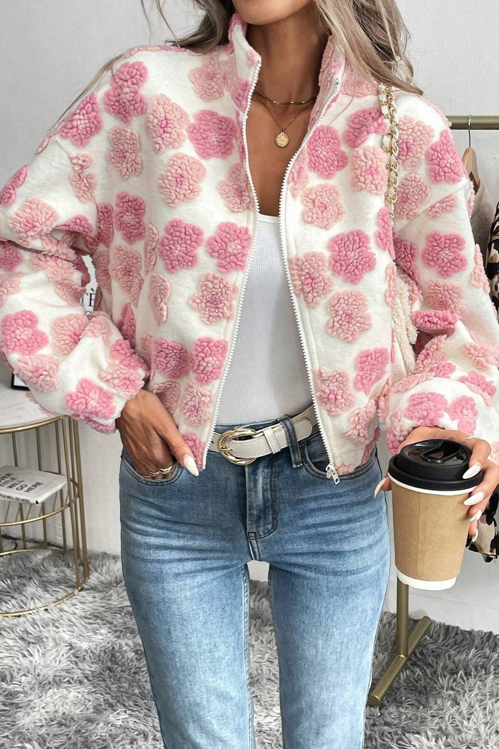 Jacquard Trendy Stylish Jacket Coat image 1
