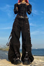 Gothic Wide Leg Cargo Jeans image 3