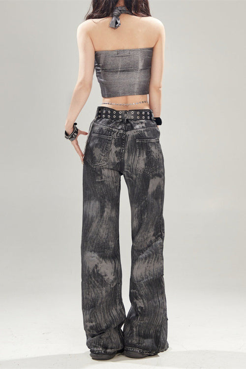 Black Vintage High Waisted Denim Jeans image 2
