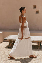 Textured Floral Cutout Spaghetti Strap Vacation Dress image 2
