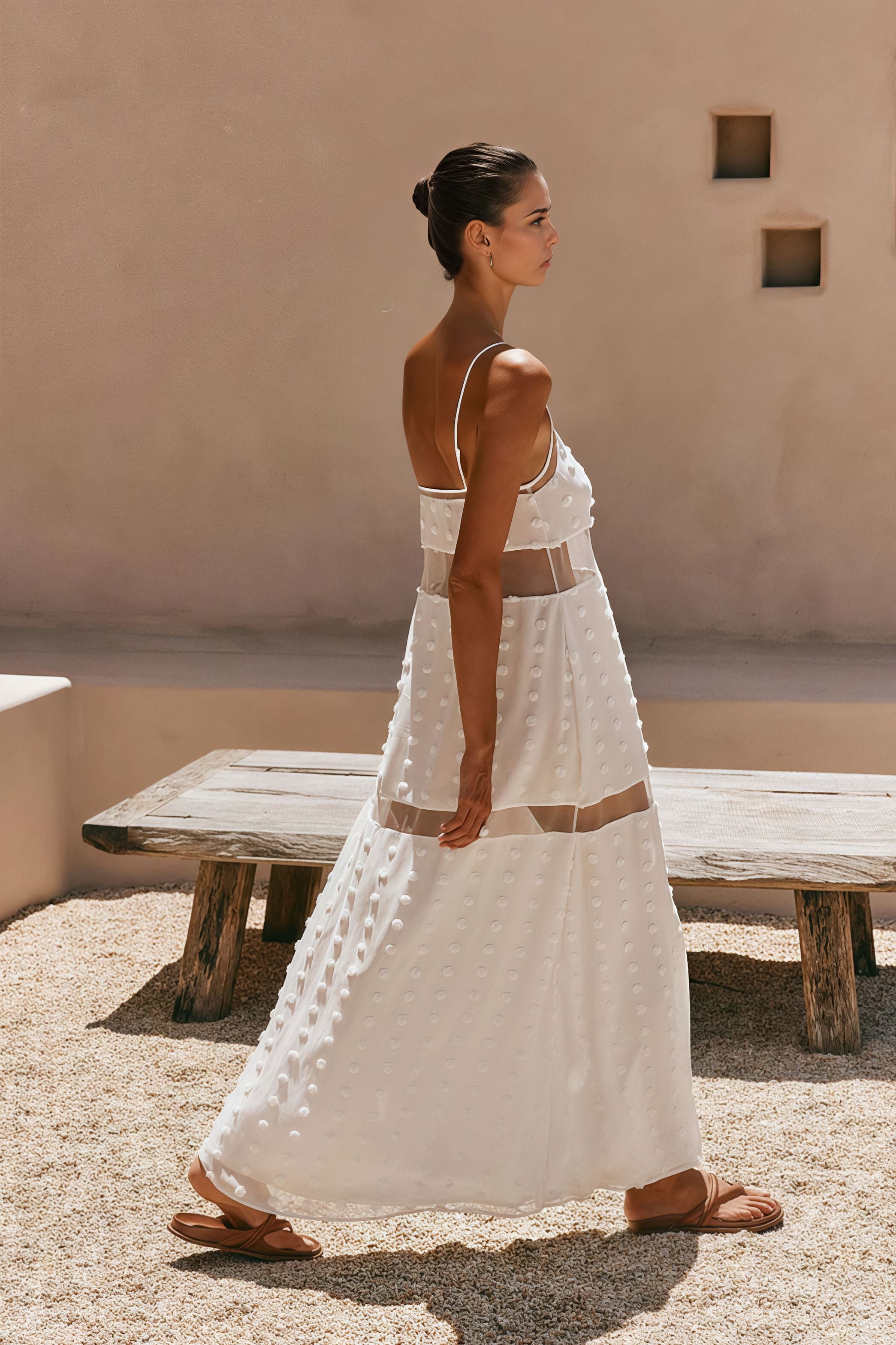 Textured Floral Cutout Spaghetti Strap Vacation Dress image 2
