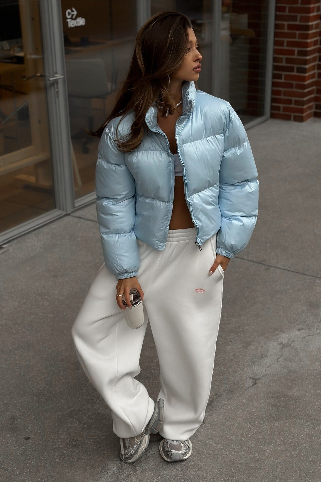 Essential Cropped Puffy Puffer Jacket image 7
