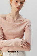 Burgundy Mock Two Piece Knit Top image 3