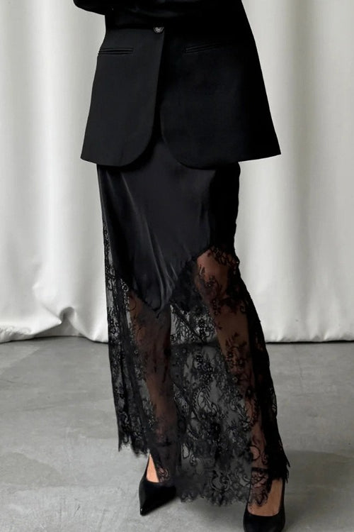 Lace Patchwork Sheer Bodycon Skirt image 5