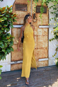 Sexy Knit Halter Slit Open Back Maxi  Vacation Dress image 1