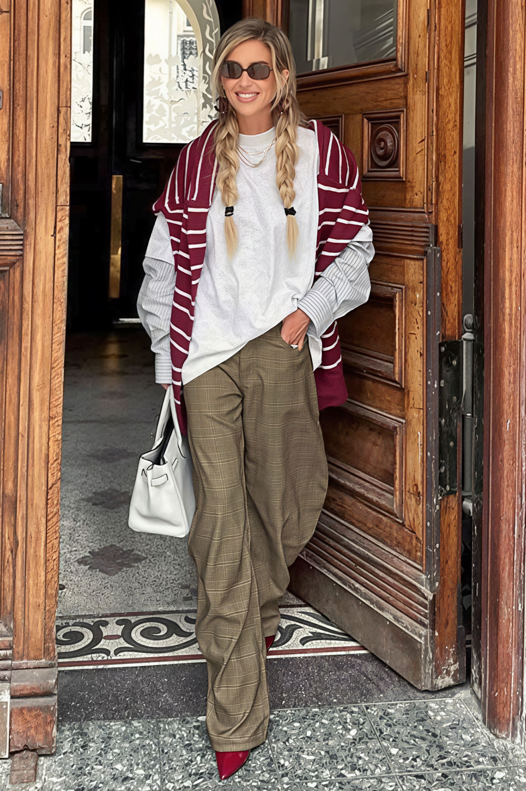 Plaid Elegant Loose Casual Pants image 6