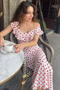 Polka Dot Cami A-Line Ruffled Maxi Dress image 1
