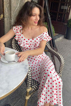 Polka Dot Cami A-Line Ruffled Maxi Dress image 1