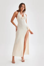 Deep V Backless Knit Maxi Dress image 5
