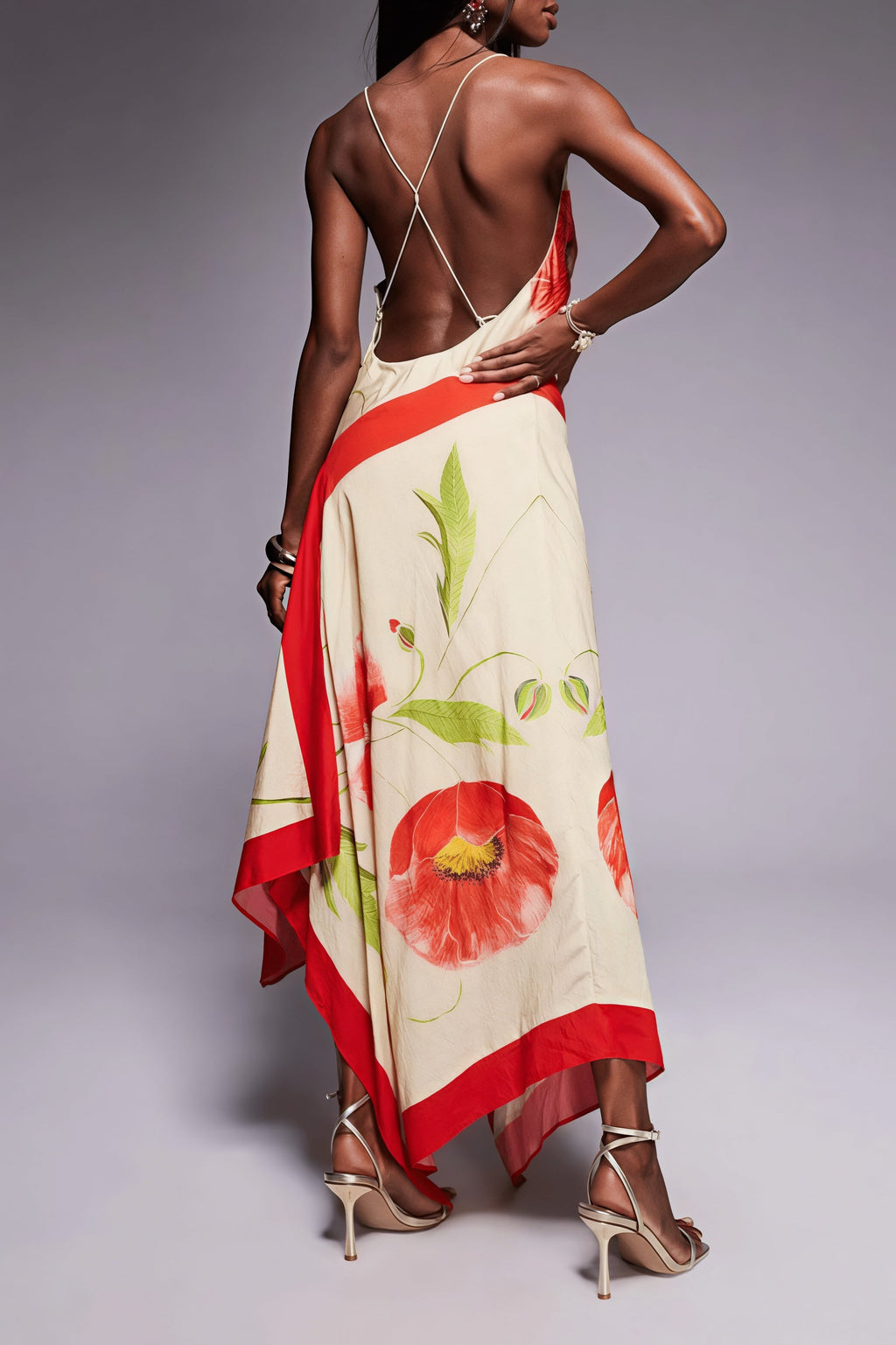 Vacation Floral Cami Backless Maxi Dress image 4