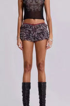 Leopard Print Ruched Shorts image 3