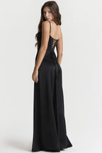 Lined Jacquard Satin Cami Maxi Dress image 8