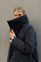 Long Stand Collar Relaxed Quilted Puffer Jacket image 29