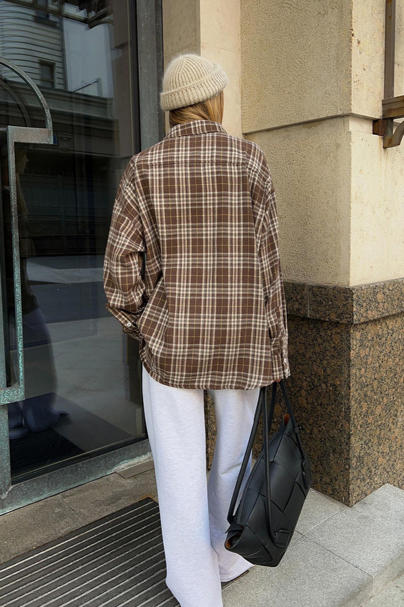 Plaid Striped Mid-Length Blouse image 4