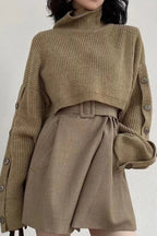 Vintage Turtleneck Crop Knit Sweater image 1