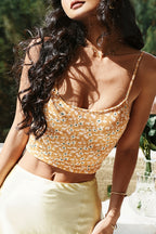 Floral Cropped Padded Cami Top image 5