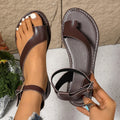 Helena Toe-Loop Sandals detail view styled for Avrienne