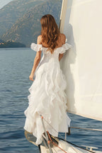 Sweet Off Shoulder Ruffle Tiered Reception Dress image 3