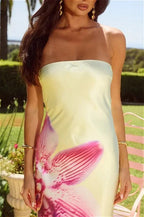 Strapless Backless Maxi Floral Dress image 5