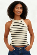 Striped Sleeveless Knit Top image 2