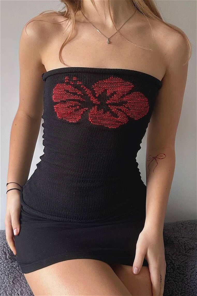 Jacquard Floral Tube Knit Blouse image 7
