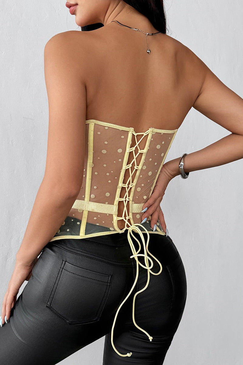Polka Dot Strapless Bustier Corset image 4