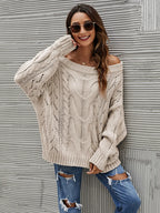 Sabine Off-Shoulder Sweater styled for Avrienne