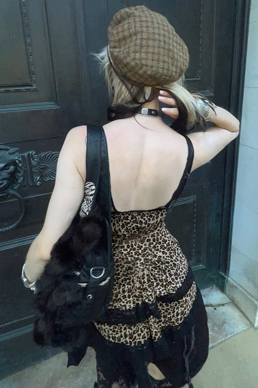 Trendy Asymmetrical Lace Leopard Print Blouse image 3