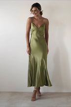 Satin Backless Tie Party Dress image 15