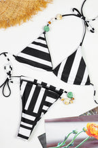 Sexy Solid Lace Up Triangle Two Piece Bikini Sets image 4