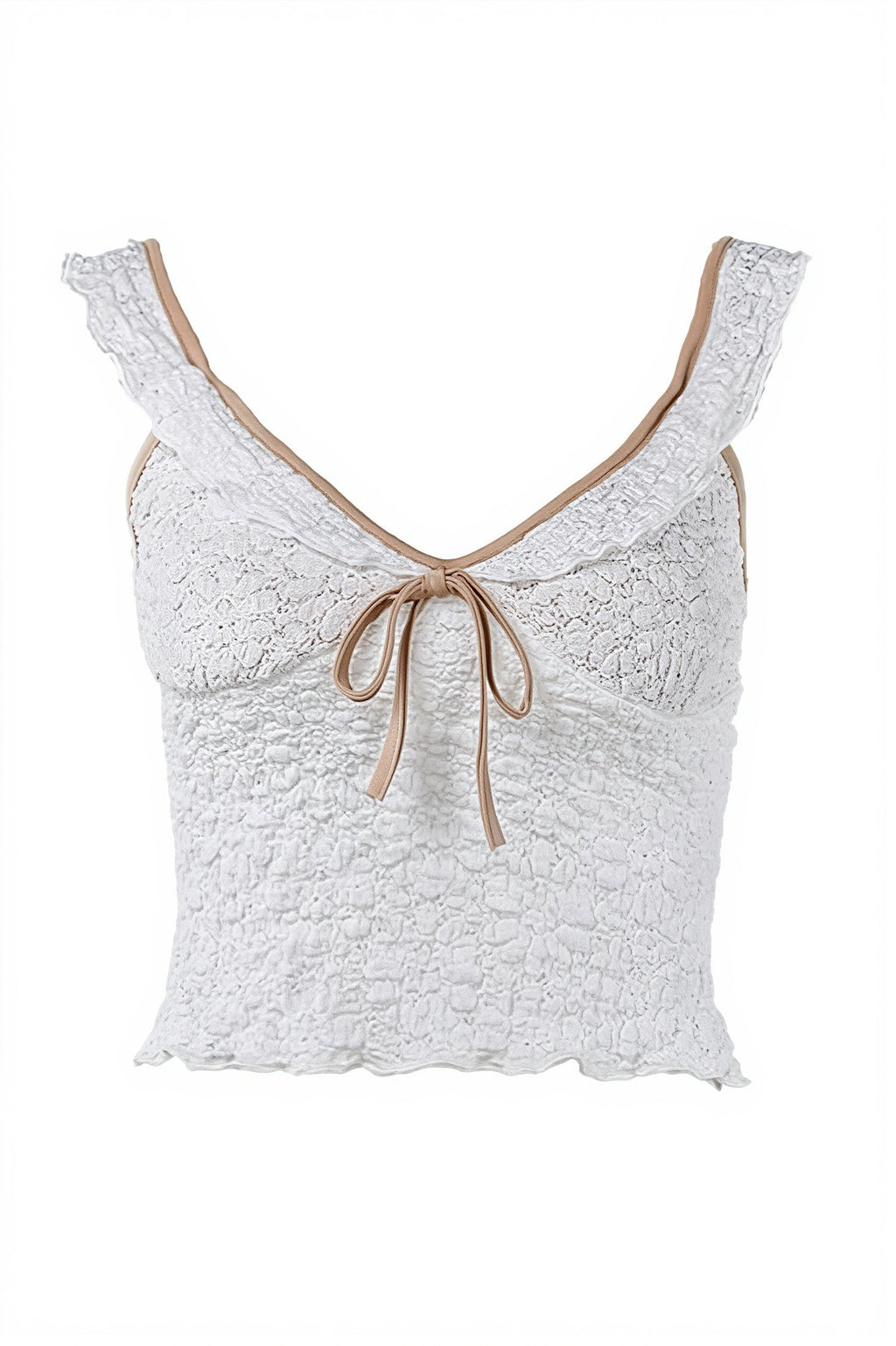 Sexy Sheer Lace Panel Trim Cami Top image 5