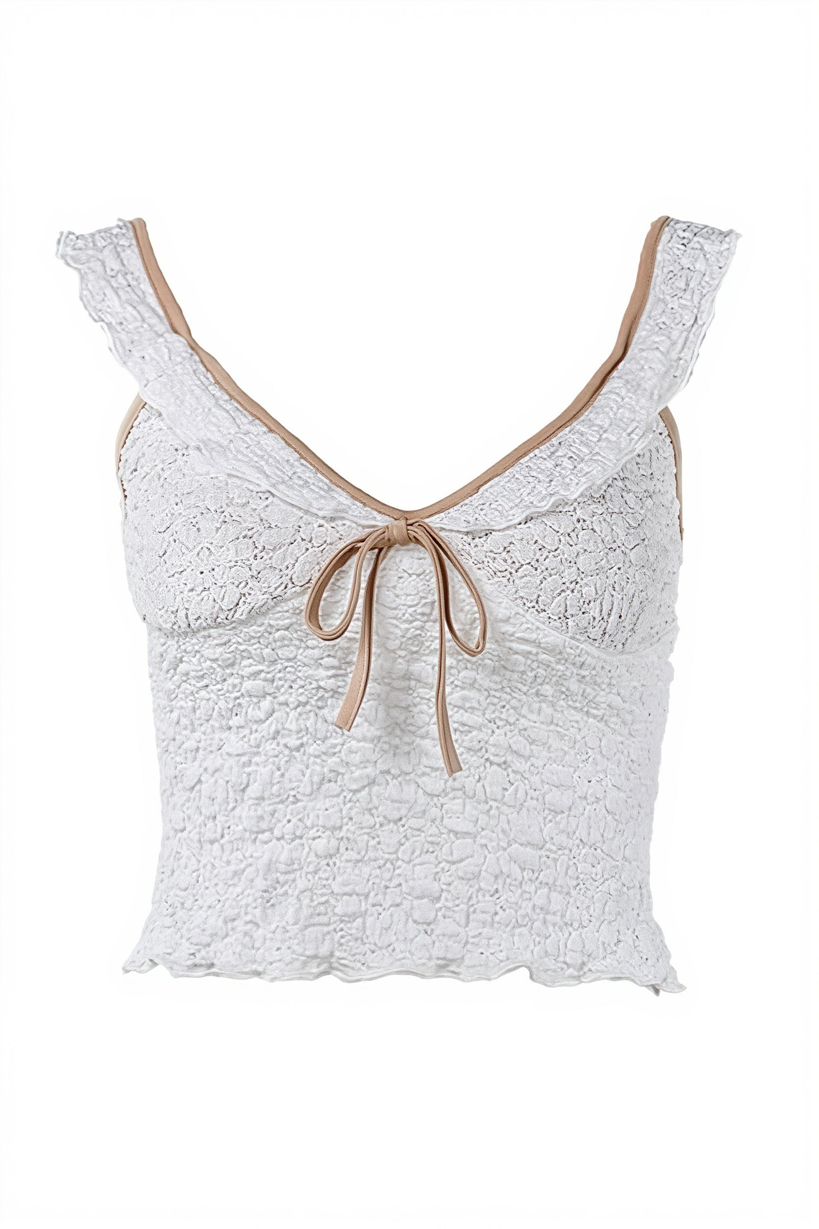 Sexy Sheer Lace Panel Trim Cami Top image 5