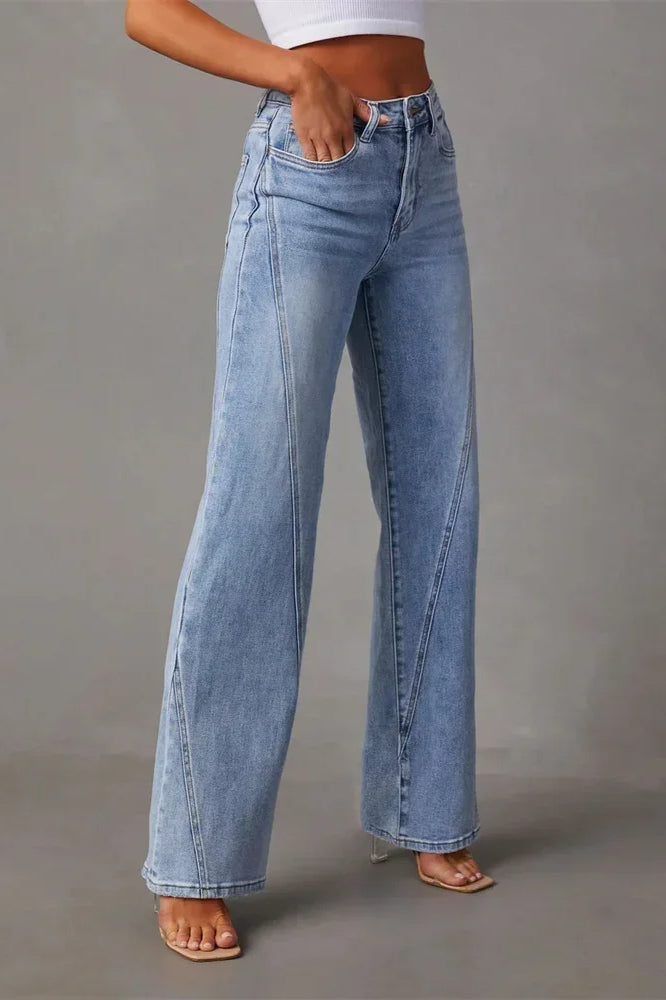 Loose Patchwork Wide Leg Jeans image 12