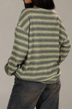Relaxed Elegant Striped Knit Pullover Blouse image 2