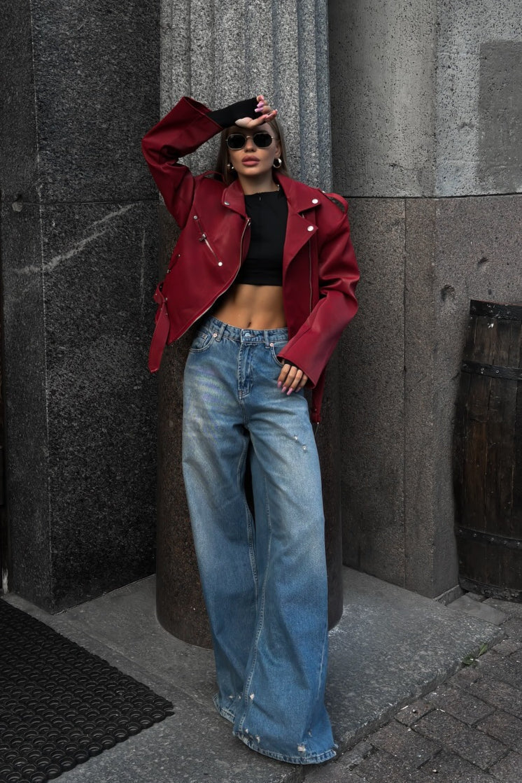 Washed Low Waist Straight Leg Jeans image 3