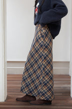Vintage High-Waist Plaid Pencil Skirt image 3