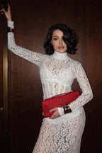 Sexy Lace Cutout Sheath Reception Dress image 5