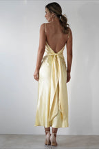 Satin Backless Tie Party Dress image 10