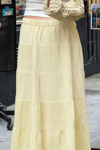 Sexy Color Block Tiered Ruffle Flowy Skirt image 4