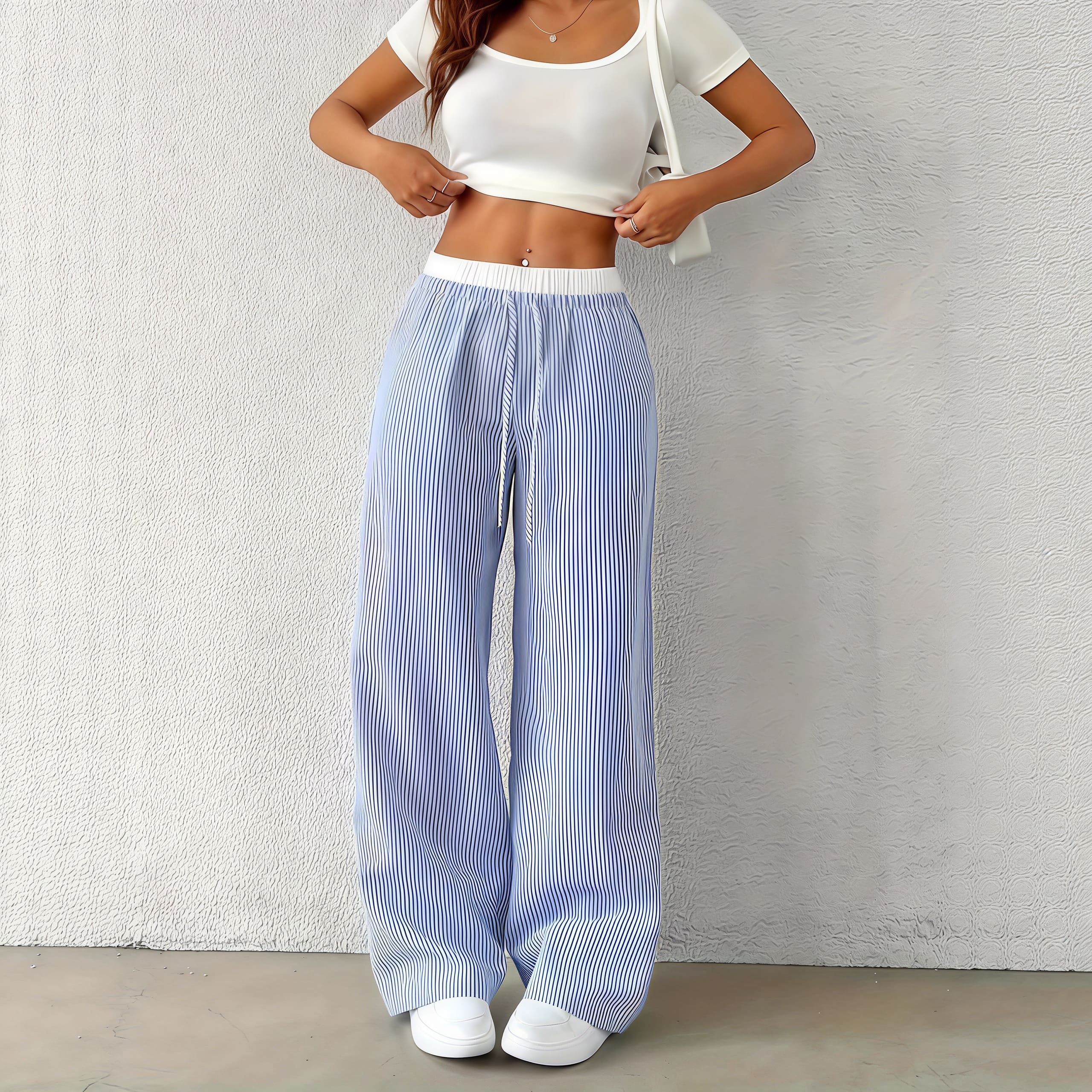 Fashion Striped Straight Casual Pants image 2