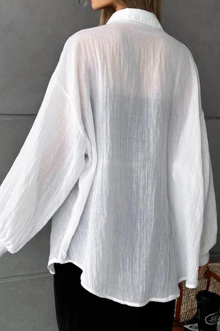 Solid Casual Chic Long Sleeve Blouse image 11